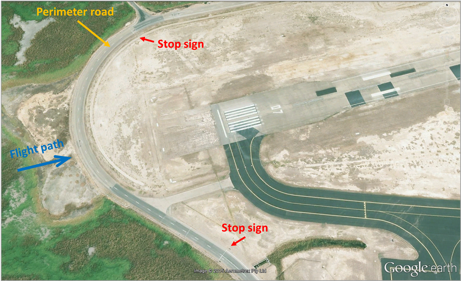 Figure 1: Townsville airport perimeter road near runway 07